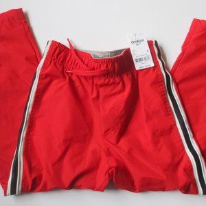 NEW - OSHKOSH RED PULL ON SPORTS LINED JOGGER TRACK PANTS SIZE 6 BOYS - NWT